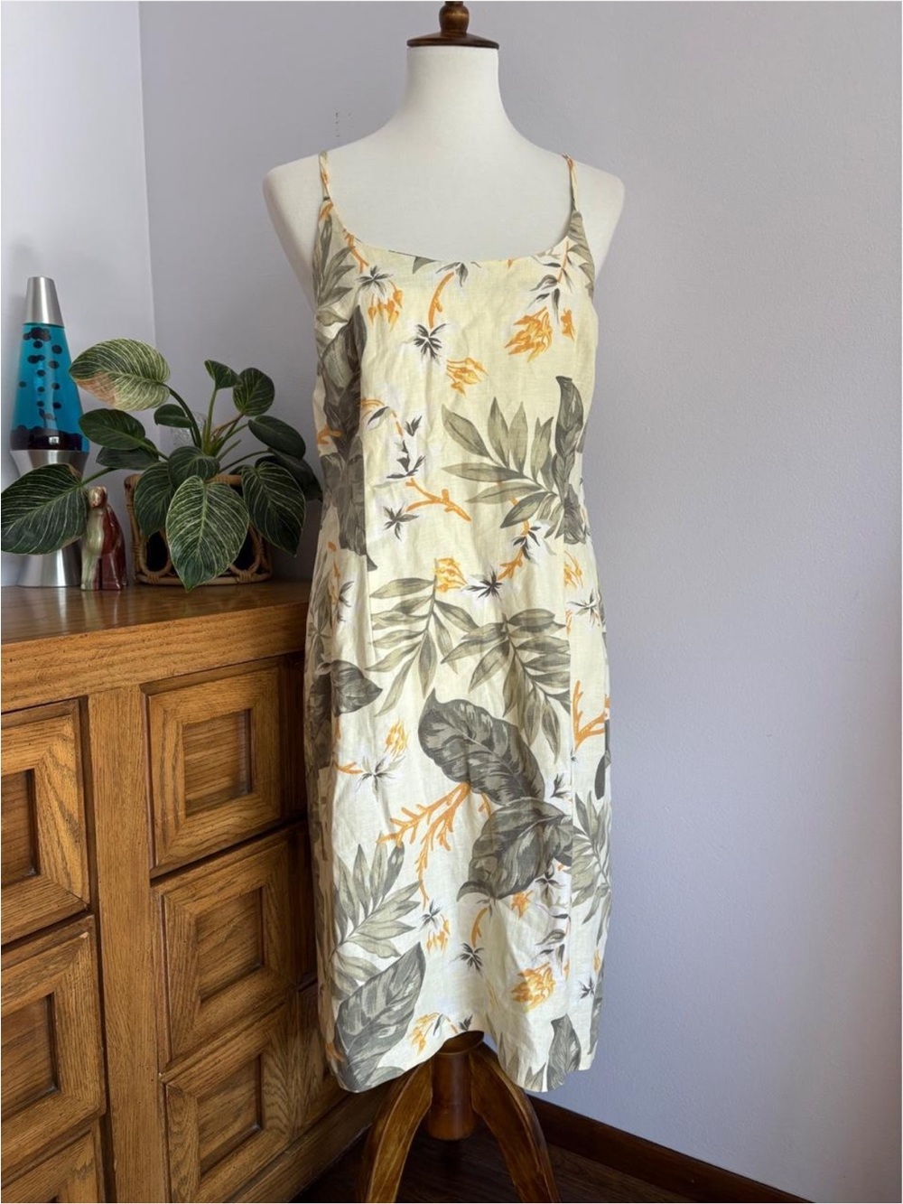 Jones New York Linen Botanical Print Dress
